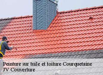 Peinture sur tuile et toiture courquetaine-77390 JV Couverture