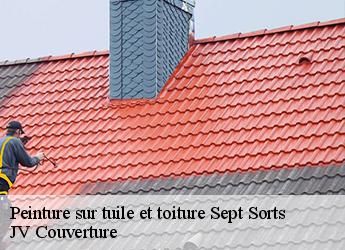 Peinture sur tuile et toiture sept-sorts-77260 JV Couverture